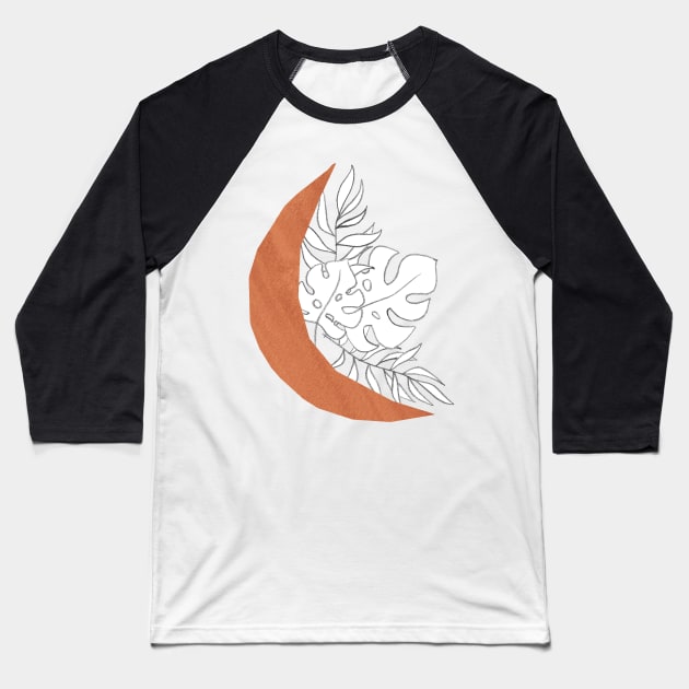 Botanical crescent Baseball T-Shirt by WhalesWay